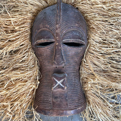 African Kifwebe Mask with Raffia Hair