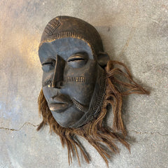 African Ivory Coast Wood Mask with Beard