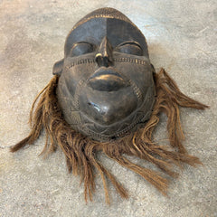 African Ivory Coast Wood Mask with Beard