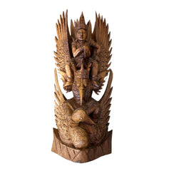 Wood Carving of Garuda with Vishnu, Hindu
