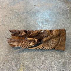 Wood Carving of Garuda with Vishnu, Hindu