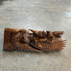 Wood Carving of Garuda with Vishnu, Hindu