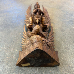 Wood Carving of Garuda with Vishnu, Hindu