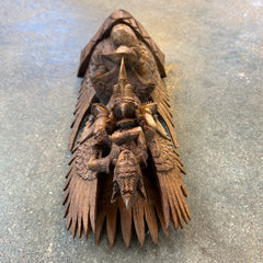 Wood Carving of Garuda with Vishnu, Hindu