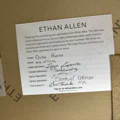 Ethan Allen Leather Sofa with Rolled Arms with Nailhead Trim