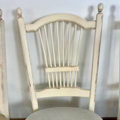 Thomasville Dining Chairs with Spindle Back, Upholstered Seats, Set of Five