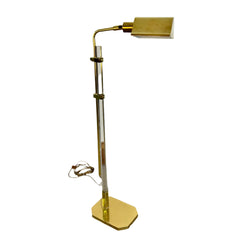 Adjustable Floor Lamp, Brass & Lucite, Pharmacy Style