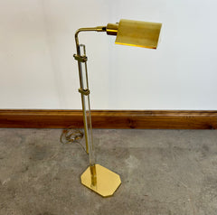 Adjustable Floor Lamp, Brass & Lucite, Pharmacy Style