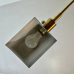 Adjustable Floor Lamp, Brass & Lucite, Pharmacy Style