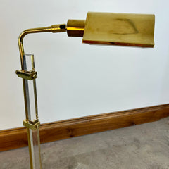 Adjustable Floor Lamp, Brass & Lucite, Pharmacy Style