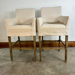 Set of 2 Pearson Barstools with Slip Covers