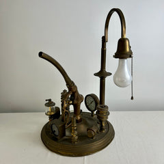 Brass Table Lamp, Industrial Style, Vintage