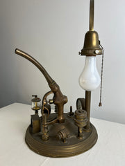Brass Table Lamp, Industrial Style, Vintage
