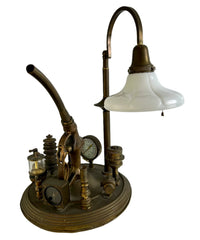 Brass Table Lamp, Industrial Style, Vintage