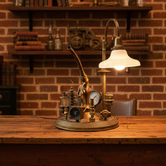 Brass Table Lamp, Industrial Style, Vintage, sku: 032615
