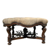 Marge Carson Large Round Tufted Ottoman, Coffee Table, Nailhead Detail, Sku: 032646