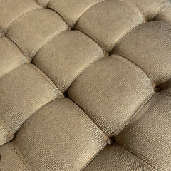 Marge Carson Large Round Tufted Ottoman, Coffee Table, Nailhead Detail, Sku: 032646