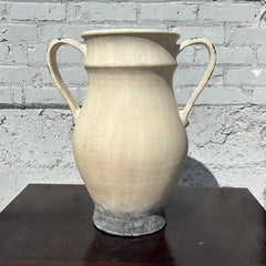 Decorative Jug, "Bourgogne", Large, Cream and Gray Color