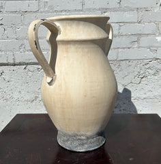 Decorative Jug, "Bourgogne", Large, Cream and Gray Color