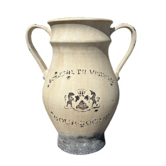 Decorative Jug, "Bourgogne", Large, Cream and Gray Color