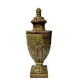 Lidded Urn, Pottery, Olive Green
