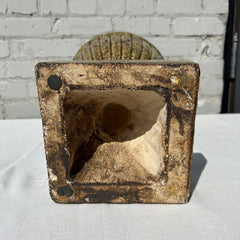 Lidded Urn, Pottery, Olive Green