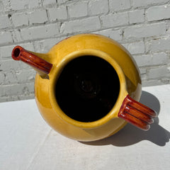 Wine Jug, Pottery, Made in Provence, France, Yellow, Red, Large