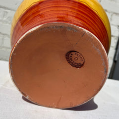 Wine Jug, Pottery, Made in Provence, France, Yellow, Red, Large