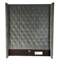 Restoration Hardware Queen Grey Velvet Tufted Headboard