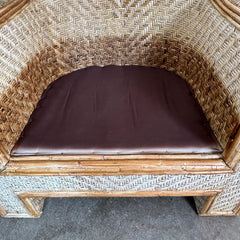 Rattan Accent Chair, Rolled Arms, Seat Cushion