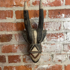 Primitive Wall Hanging Small Deer or Gazelle, Hand Carved Wood