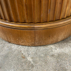 End Table Cabinet, Round Drum Style with Fluted Base