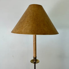 Fredrick Cooper Barley Twist Red Floor Lamp Brass Faux Painted Candlestick Parchment & Gold Stippled Shade