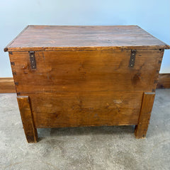 Vintage Wood Trunk, Chest with Faux Front Drawers Lift Top Storage