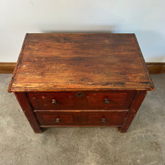 Vintage Wood Trunk, Chest with Faux Front Drawers Lift Top Storage