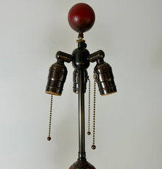 Pair of Nautical, Patriotic Table Lamps, Double Socket, Red White and Blue, Wood, sku: 032679