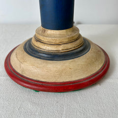 Pair of Nautical, Patriotic Table Lamps, Double Socket, Red White and Blue, Wood, sku: 032679