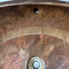 Hand Hammered Oval Copper Sink, Drop in or Undermount