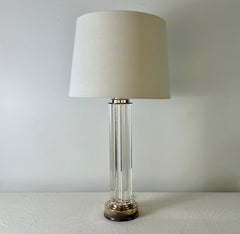 Robert Abbey Glass Rod Table Lamp, Silver Base, Linen Shade, sku: 032631