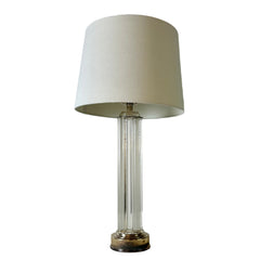 Robert Abbey Glass Rod Table Lamp, Silver Base, Linen Shade