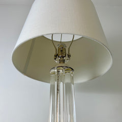 Robert Abbey Glass Rod Table Lamp, Silver Base, Linen Shade, sku: 032631