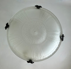 Rejuvenation Frosted Glass Bowl Fixture, Pewter Finish