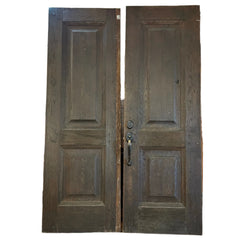 Entry Doors, Solid Dark Oak French Doors with Hardware