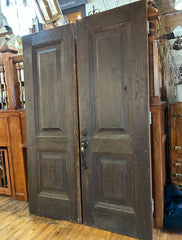 Entry Doors, Solid Dark Oak French Doors with Hardware