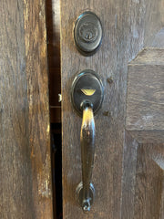 Entry Doors, Solid Dark Oak French Doors with Hardware