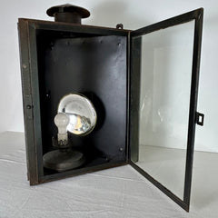 Railway Lantern Wall Sconce with Glass Doors, Replica
