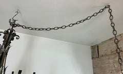 Chandelier, Gun Metal Finish, Ornate, Six-Arm