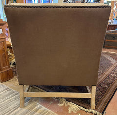 Anthwerpen Luca Arm Chair in Two Tone Ivory Linen Upholstery, Back Cushion