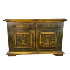 Sideboard Server Cabinet, Basket, Floral & Bird Motif, Sku: 032666