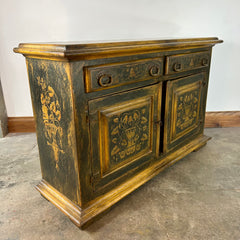 Sideboard Server Cabinet, Basket, Floral & Bird Motif, Sku: 032666